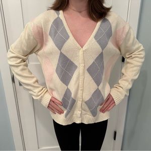 Brandy Melville Argyle Cardigan Sweater